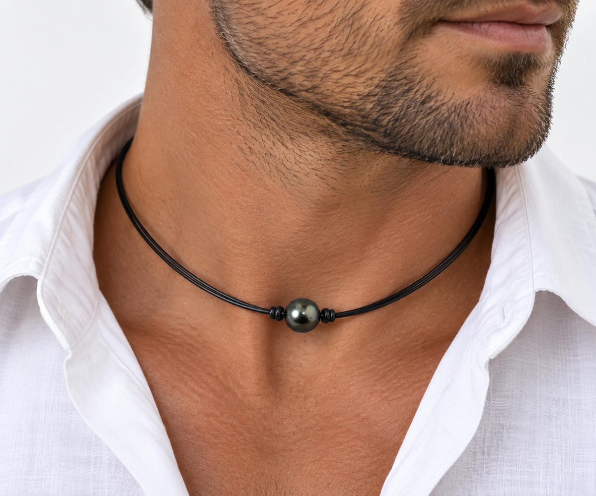 DANTE'S – pánský náhrdelník s raritní tahitskou perlou AA+ 13 mm