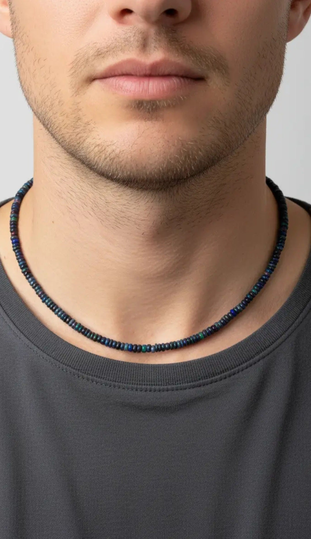 Luxusní náhrdelník HERO černý opál, bílé zlato 14Kt RH