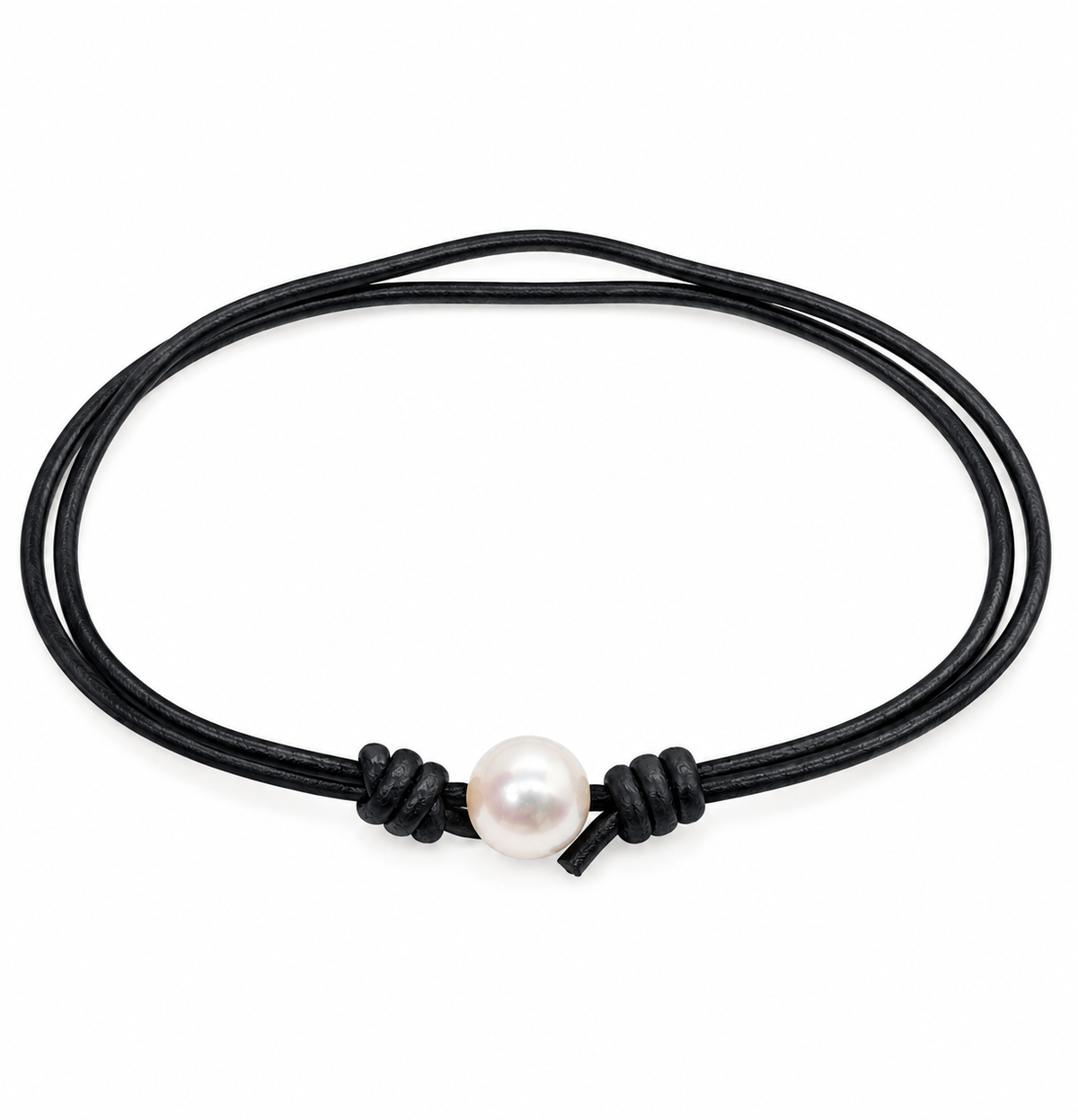 ÉLISE – elegantní kožený náramek s pravou Akoya perlou 8 mm AA+