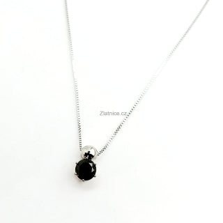 "DEERA" Modelový náhrdelník bílé 14Kt zlato - černý diamant 0,96ct