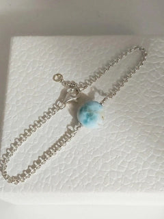 "BREA" Originální náramek pravý larimar, Ag
