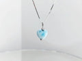 "LOVE"přívěsek pravý larimar, bílé Au, briliant