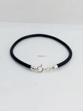 Kožený náramek 0,3mm, Ag, 19 cm.