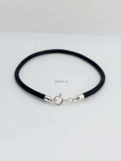 Kožený náramek 0,3mm, Ag, 19 cm.