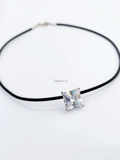 Náhrdelník model "KALA" zirkon, stříbro rhodiované