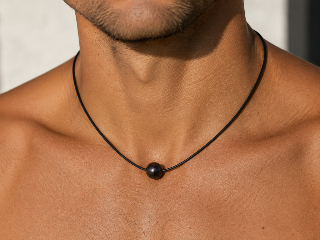 HEMER – pánský náhrdelník s tahitskou perlou AAA 12 mm | 14Kt zlato