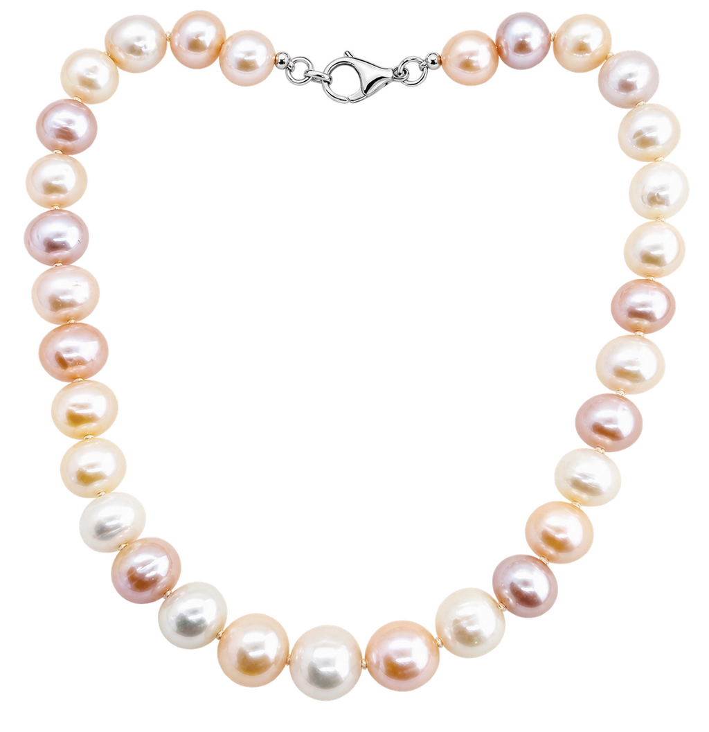 „ROCO“ náhrdelník ze sladkovodních multicolor perel | Ag 925 Rhodium