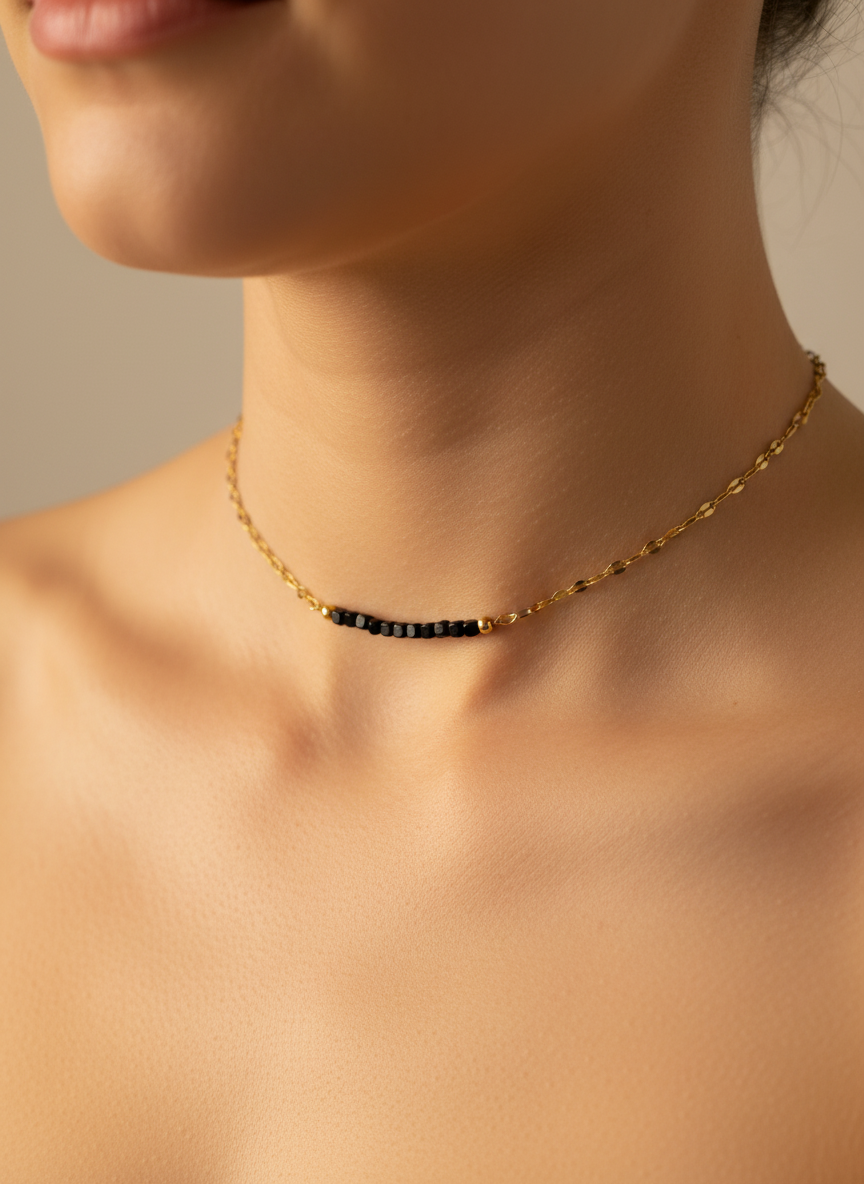 Zlatý náhrdelník - choker LEREA spinel